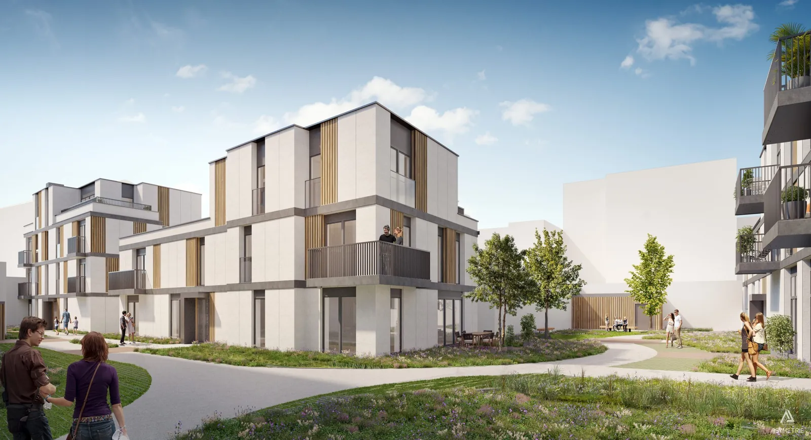 Ensemble de 80 logements rue Otlet et rue Plantin à Anderlecht, vue depuis la rue